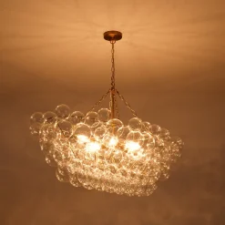 Glam 8-Light Tiered Clear Glass Bubble Island Chandelier