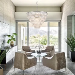 Glam Luxe Chrome 5-Tier Crystal Round Chandelier