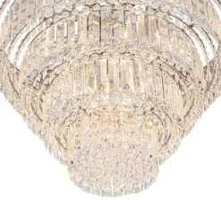 Glam Luxe Chrome 5-Tier Crystal Round Chandelier