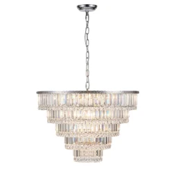 Glam Luxe Chrome 5-Tier Crystal Round Chandelier
