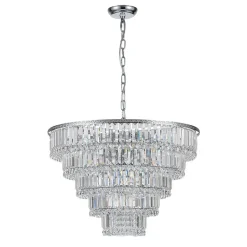 Glam Luxe Chrome 5-Tier Crystal Round Chandelier