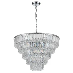 Glam Luxe Chrome 5-Tier Crystal Round Chandelier