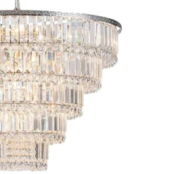 Glam Luxe Chrome 5-Tier Crystal Round Chandelier