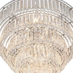 Glam Luxe Chrome 5-Tier Crystal Round Chandelier