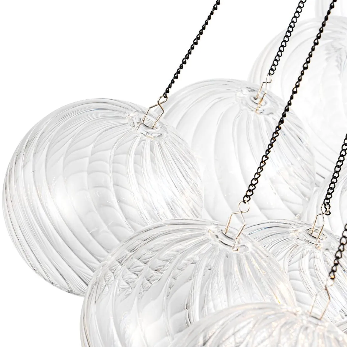 Glam Ribbed Glass Globe Textured Bubble Cluster Chandelier