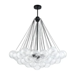 Glam Ribbed Glass Globe Textured Bubble Cluster Chandelier