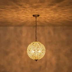 Glam Shabby Chic Crystal Globe Chandelier Distressed Silver