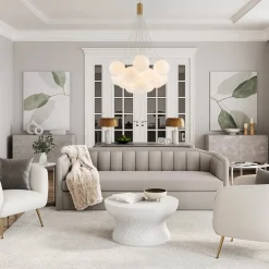 Glam Shine Opal Glass Globe Cluster Bubble Chandelier
