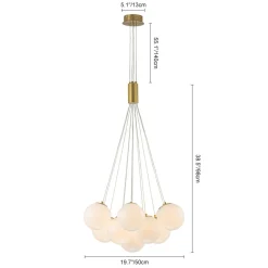 Glam Shine Opal Glass Globe Cluster Bubble Chandelier