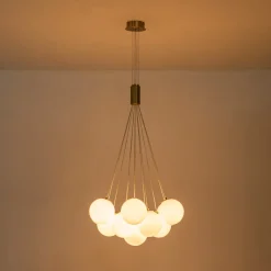Glam Shine Opal Glass Globe Cluster Bubble Chandelier