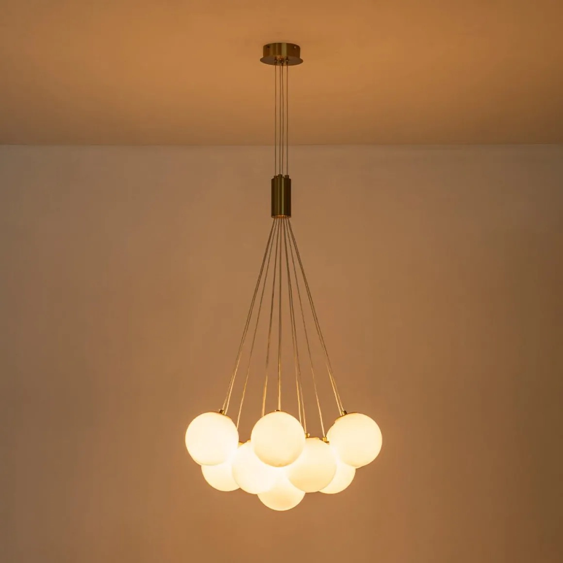 Glam Shine Opal Glass Globe Cluster Bubble Chandelier