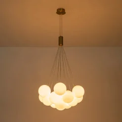 Glam Shine Opal Glass Globe Cluster Bubble Chandelier
