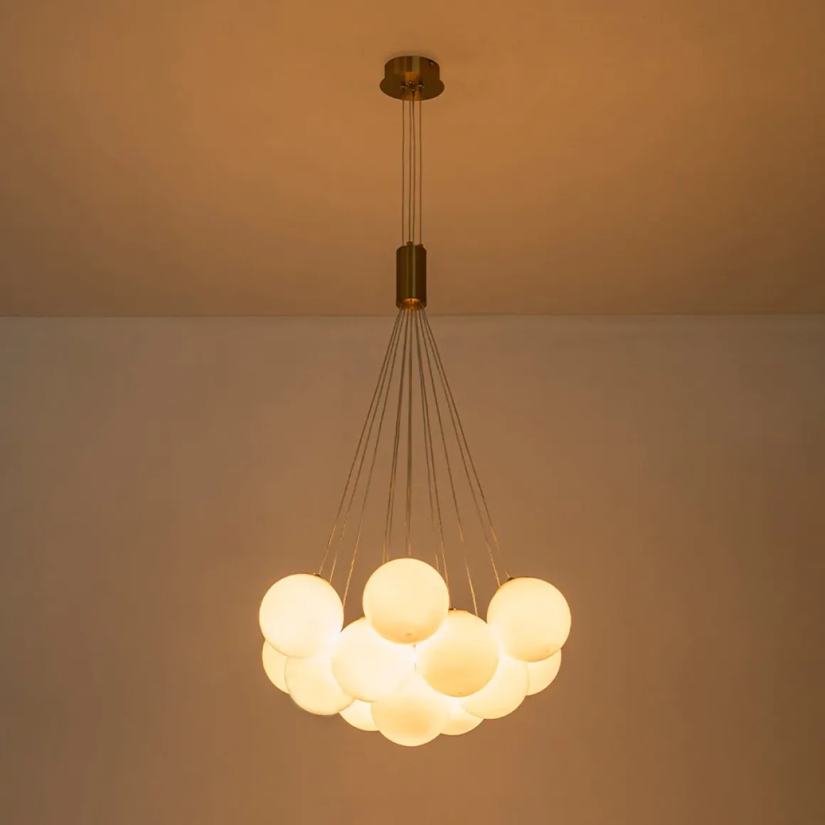 Glam Shine Opal Glass Globe Cluster Bubble Chandelier