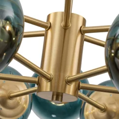 Glam Tiered Blue Glass Globe Bubble Sputnik Chandelier