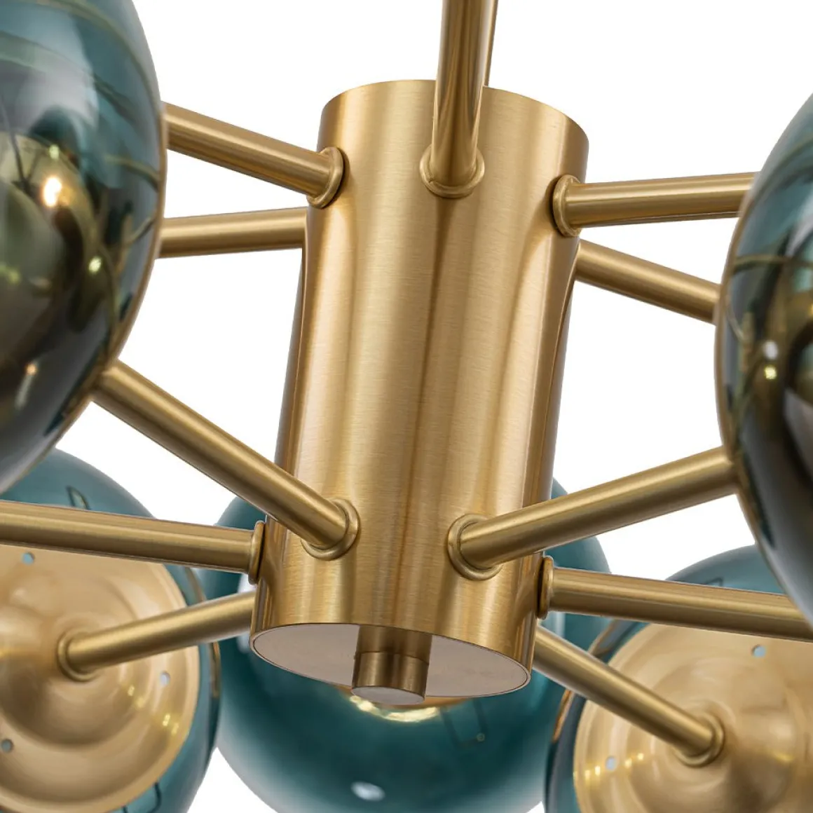 Glam Tiered Blue Glass Globe Bubble Sputnik Chandelier