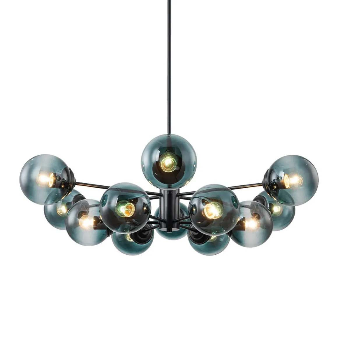 Glam Tiered Blue Glass Globe Bubble Sputnik Chandelier