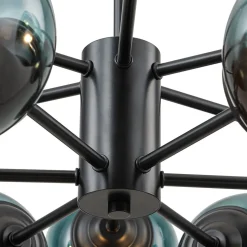 Glam Tiered Blue Glass Globe Bubble Sputnik Chandelier