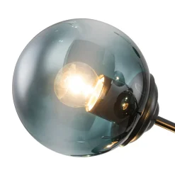 Glam Tiered Blue Glass Globe Bubble Sputnik Chandelier