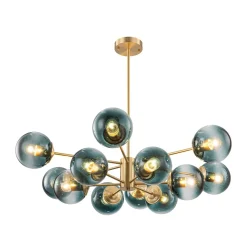 Glam Tiered Blue Glass Globe Bubble Sputnik Chandelier