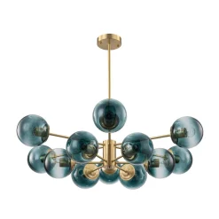 Glam Tiered Blue Glass Globe Bubble Sputnik Chandelier