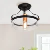 Glass Lantern Semi Flush Mount