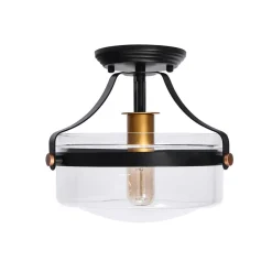 Glass Lantern Semi Flush Mount