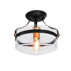 Glass Lantern Semi Flush Mount