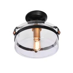Glass Lantern Semi Flush Mount