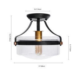 Glass Lantern Semi Flush Mount
