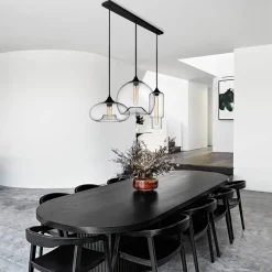 Glass Linear 3-light Island Pendant