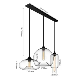 Glass Linear 3-light Island Pendant