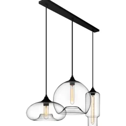 Glass Linear 3-light Island Pendant