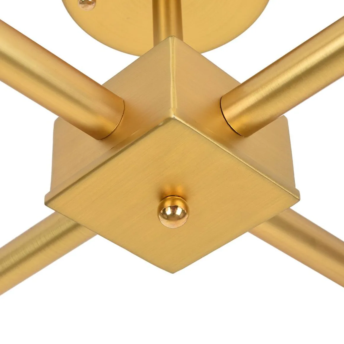 Gold Sputnik Frosted Glass Globe Semi Flush Mount Chandelier