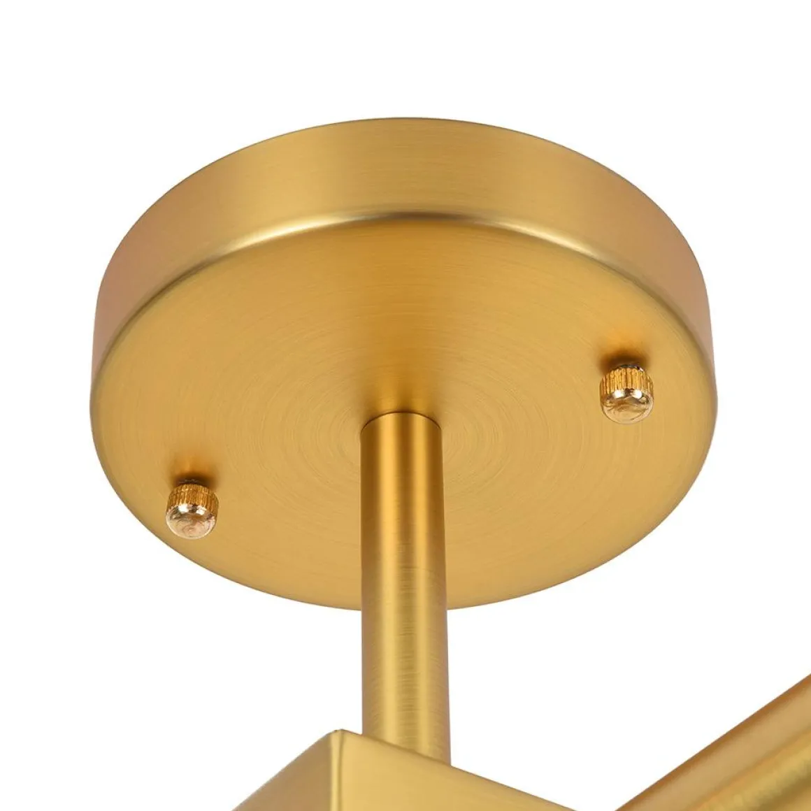 Gold Sputnik Frosted Glass Globe Semi Flush Mount Chandelier
