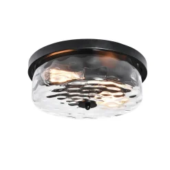 Hammered Glass Flush Mount Ceiling Light