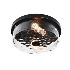 Hammered Glass Flush Mount Ceiling Light