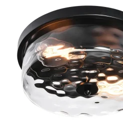 Hammered Glass Flush Mount Ceiling Light