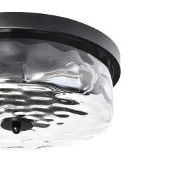 Hammered Glass Flush Mount Ceiling Light