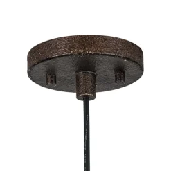 Hand-Applied Aged Bronze Patina Oversized Metal Dome Pendant