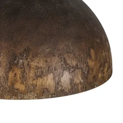 Hand-Applied Aged Bronze Patina Oversized Metal Dome Pendant