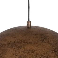 Industrial Antique Textured Bronze Oversized Iron Dome Pendant