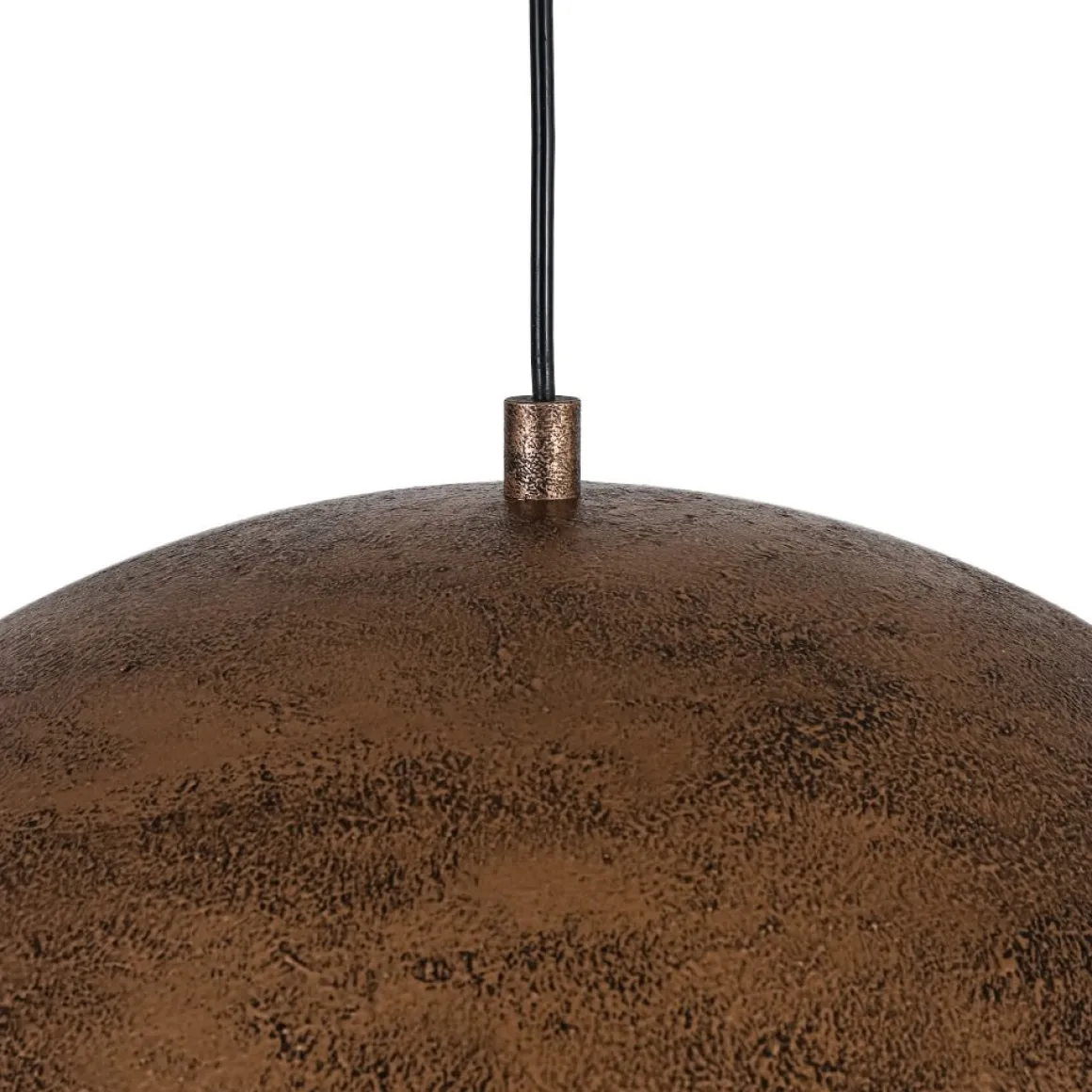 Industrial Antique Textured Bronze Oversized Iron Dome Pendant