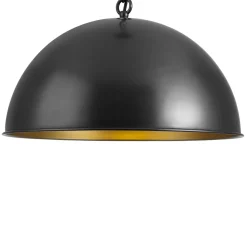 Industrial Farmhouse Black Iron Oversized Dome Pendant Light