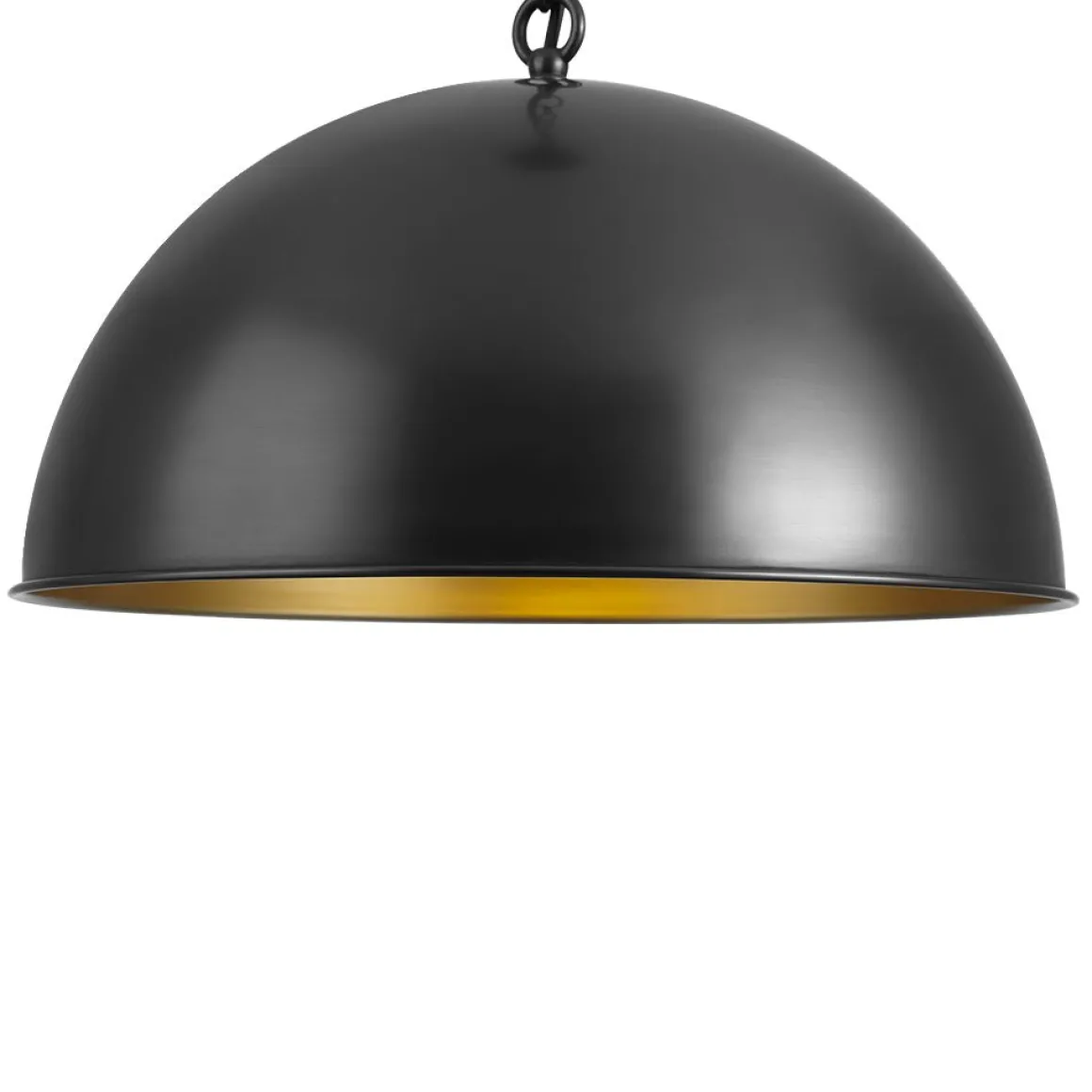 Industrial Farmhouse Black Iron Oversized Dome Pendant Light