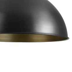 Industrial Farmhouse Black Iron Oversized Dome Pendant Light