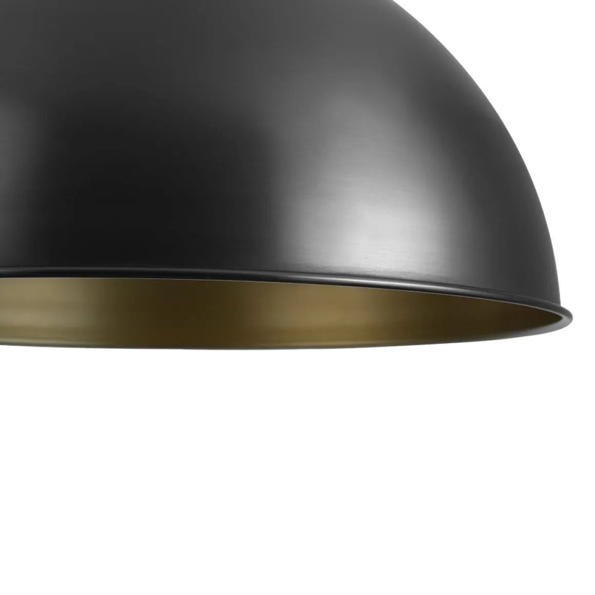 Industrial Farmhouse Black Iron Oversized Dome Pendant Light
