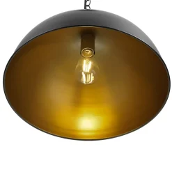 Industrial Farmhouse Black Iron Oversized Dome Pendant Light