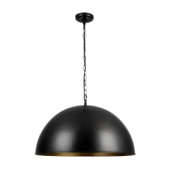 Industrial Farmhouse Black Iron Oversized Dome Pendant Light