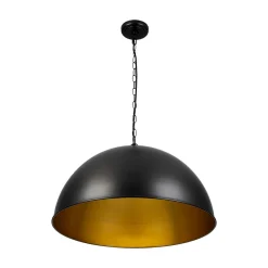 Industrial Farmhouse Black Iron Oversized Dome Pendant Light