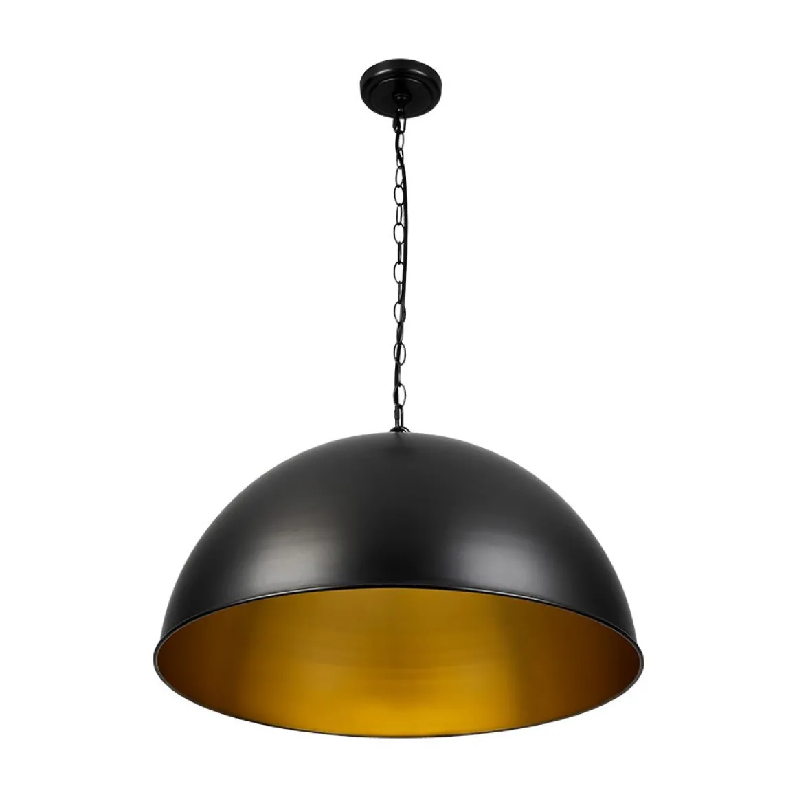 Industrial Farmhouse Black Iron Oversized Dome Pendant Light